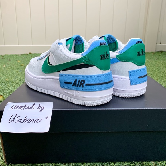 Nike Air Force 1 shadow white grey green shoes - Picture 4 of 5